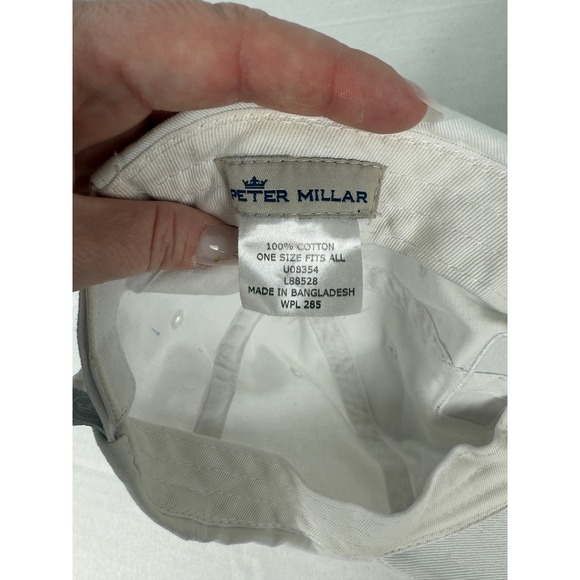 Peter Millar Mens White Cap Crafted in Raleigh Since 2001 One Size Fits All golf - Picture 3 of 3